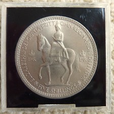 1953 Queen Elizabeth II Coronation Five 5 Shilling Coin Commemorative Crown