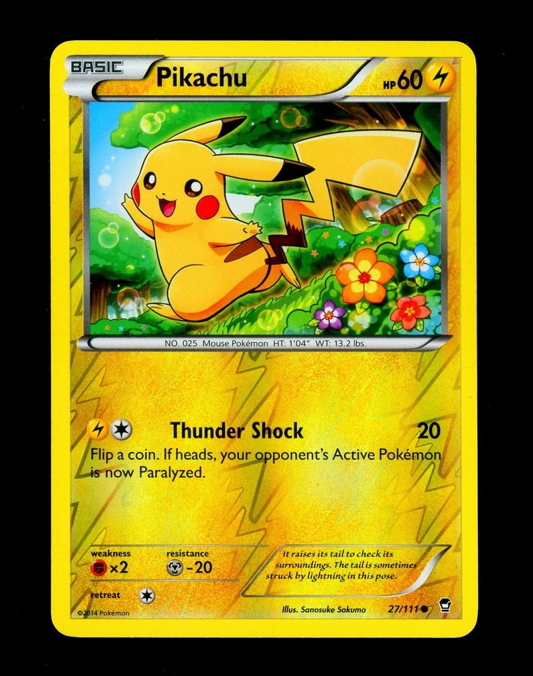2014 Pokemon PIKACHU Furious Fists Set REVERSE HOLO Foil XY Series Card 27/111 - Image 3 of 4