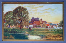 Postcard A.W.Head. Village Green,Mitcham,Surrey. c1905 Tester Massy,Gold Framed