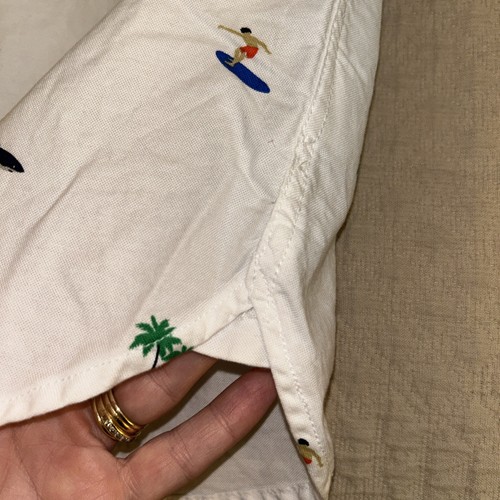 GAP Kids Shirt Boys Size XXL (14-16) White Button Down Surf Palm Trees Sharks - Picture 6 of 8