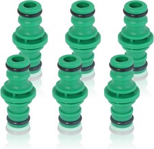 6Pcs Double Male Hose Connector, Green Hose Pipe Connector Set Male to Male Gar