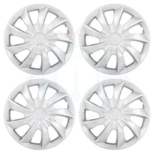 4x Silver 17 inch Wheel Hub Caps For R17 Tires Wheel Rim Covers Snap-On