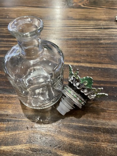 Botella de vidrio con tapón de corona, botella de perfume, botella de artículos de tocador, decoración de tocador
