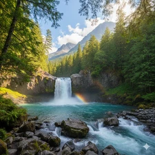 Stunning Waterfall Landscape Art Print - Ai digital product send you in your DM