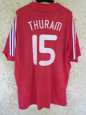 Maillot EQUIPE de FRANCE 2009 ADIDAS vintage away rouge shirt THURAM n°15 XXL - Photo 1/4