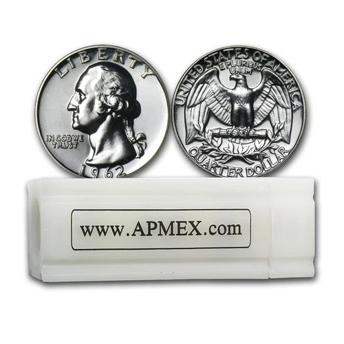 90% Silver Washington Quarters 40-Coin Roll Proof