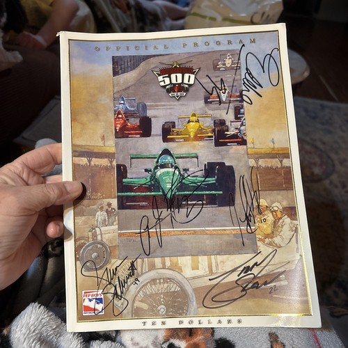 1999 Indy 500 Program Signed By Tony Stewart, AJ Foyt, Eddie Cheever, Sam Schmid