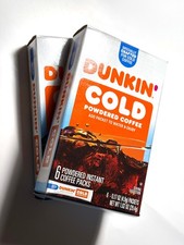 (2) Dunkin Donuts Cold Brew café helado 6 paquetes instantáneos en polvo paquetes