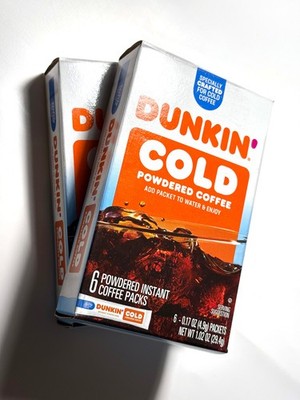 (2) Dunkin Donuts Cold Brew ICED Coffee 6 Powdered Instant Packs Packets