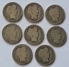 1915 Barber Dimes Lot Of 8