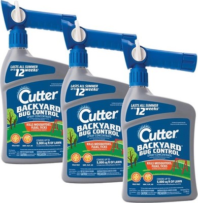 Cutter Backyard Bug Control Spray Concentrate (3 Pack), 32 fl Ounce