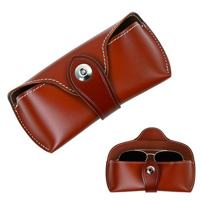 Leather Sunglasses Case,Genuine Leather Hard Glasses Case,Vintage Handmade Pr...