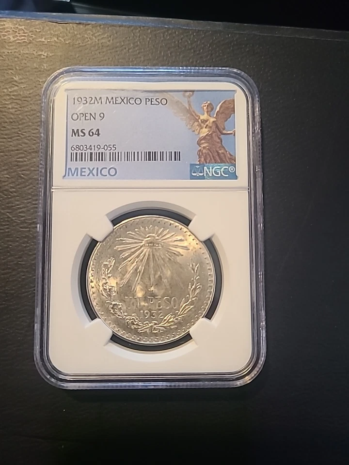México 1932 1 Peso - NGC MS64 “abierto 9” Foto 2 de 4