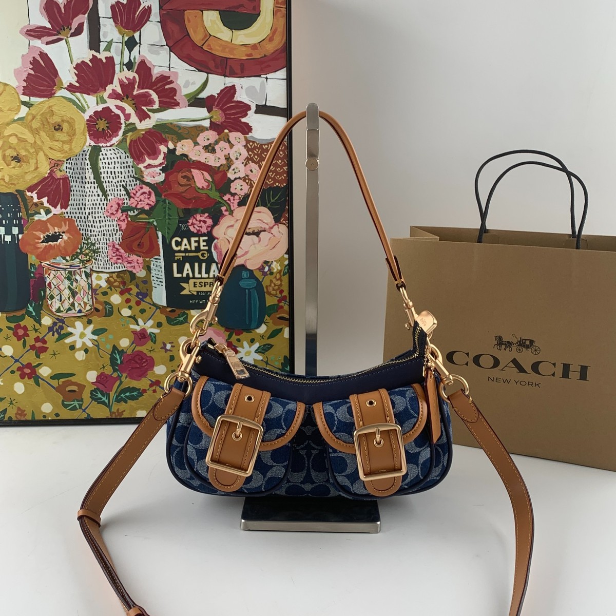 COACH Ashton Bag - Signature Denim CY700 Color Blue Includes a