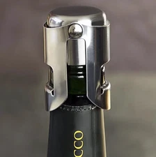 1pc Stainless Steel Champagne Bottle Stopper: Sparkling Wine Vacuum Cap - NEW