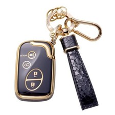 for Lexus Key Fob Cover with Keychain Lanyard, Key Case Protection Fit Black
