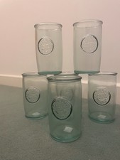 San Miguel Recycled Glass Hi Ball style Tumblers ( Set of 6 ) 14.75 oz.  NEW.