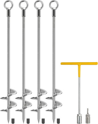 Ground Anchors Heavy Duty for High Wind Tie Down, 4 Pack 30'' Shed Anchors Fully