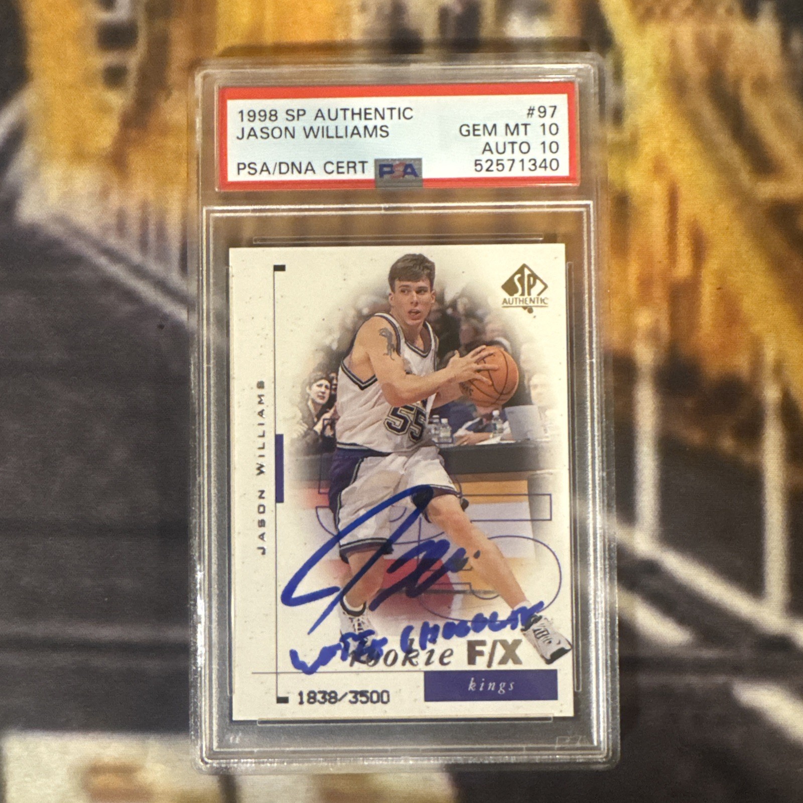 1998 SP Authentic Jason Williams Rookie /3500 Kings PSA 10 Auto10 Inscription