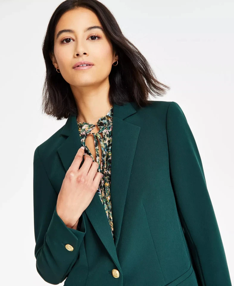 Chaqueta para mujer Anne Klein talla 10 muesca cuello un botón Foto 2 de 4