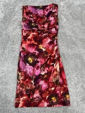 Lauren Ralph Lauren Dress Womens 8 Red Purple Floral Bodycon