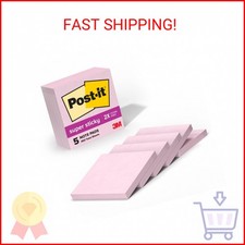 Post-it Super Sticky Notes, 5 Sticky Note Pads, 3 x 3 in., School Supplies, Offi