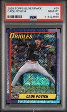 2025 TOPPS SILVER PACK 1990 CHROME PROMO #69 CADE POVICH PSA 10