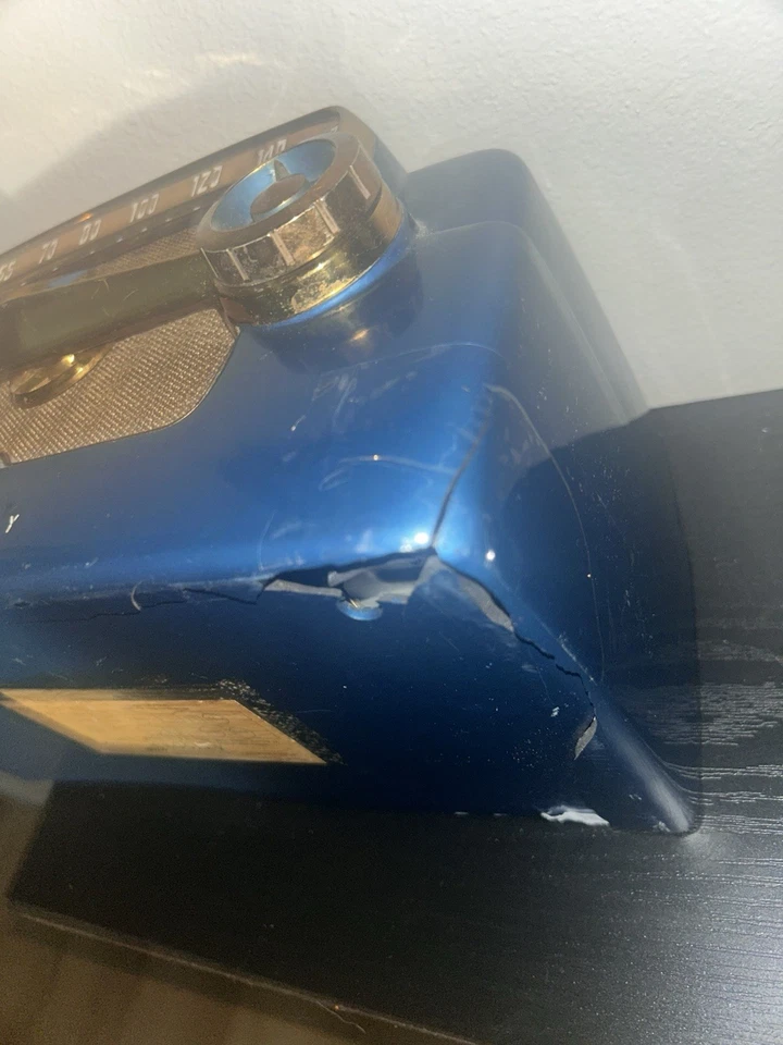 Radio de tubo estilo tablero de instrumentos Sea Blue Crosley ▪︎ 1953 modelo E-15 ▪︎RARO COMO ESTÁ Foto 3 de 4