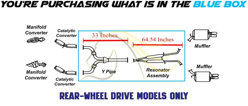Kit de sistema de escape resonador de tubo Y se adapta a: Infiniti M35 2006-2008 3,5 L Foto 3 de 4