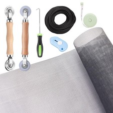 Windows Screen and Screen Door Repair Kit 48 x118 Fiberglass Mesh Gray with