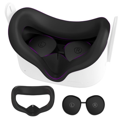Silicone Face Pad for Meta Quest 2 Standard Facial Interface with Lens Cover Pro