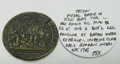Jeton Medal Battle Of Vigo Bay 1702, Anna DG Mag Br Fr Et Hib R Bust Left LGL