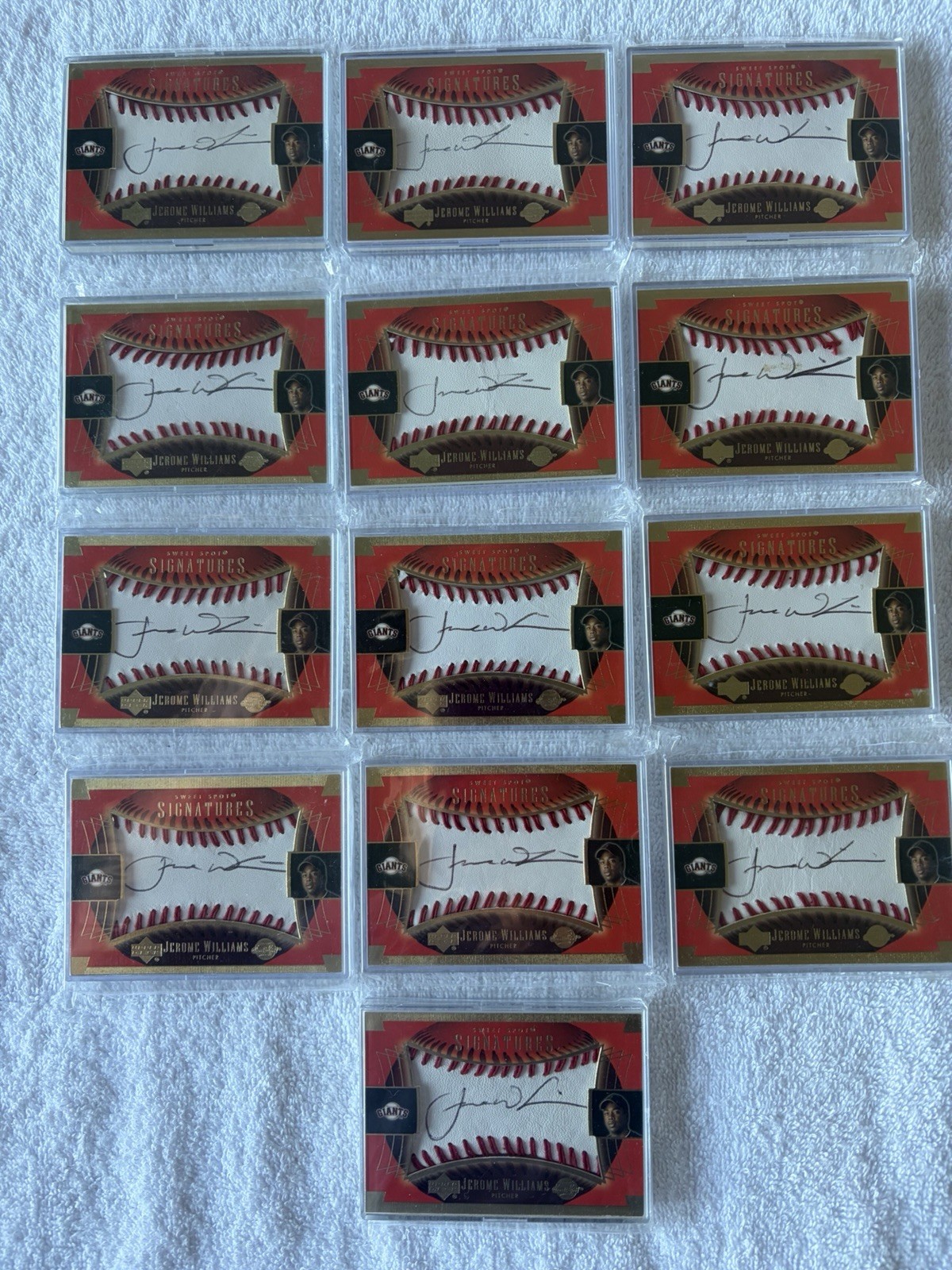 Lot of 13  2003 Upper Deck Sweet Spot Signatures #JW-AU Jerome Williams