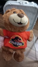 Vintage Universal Studios Jurassic Park Teddy Bear Plush Red Tee Shirt 18 Inch
