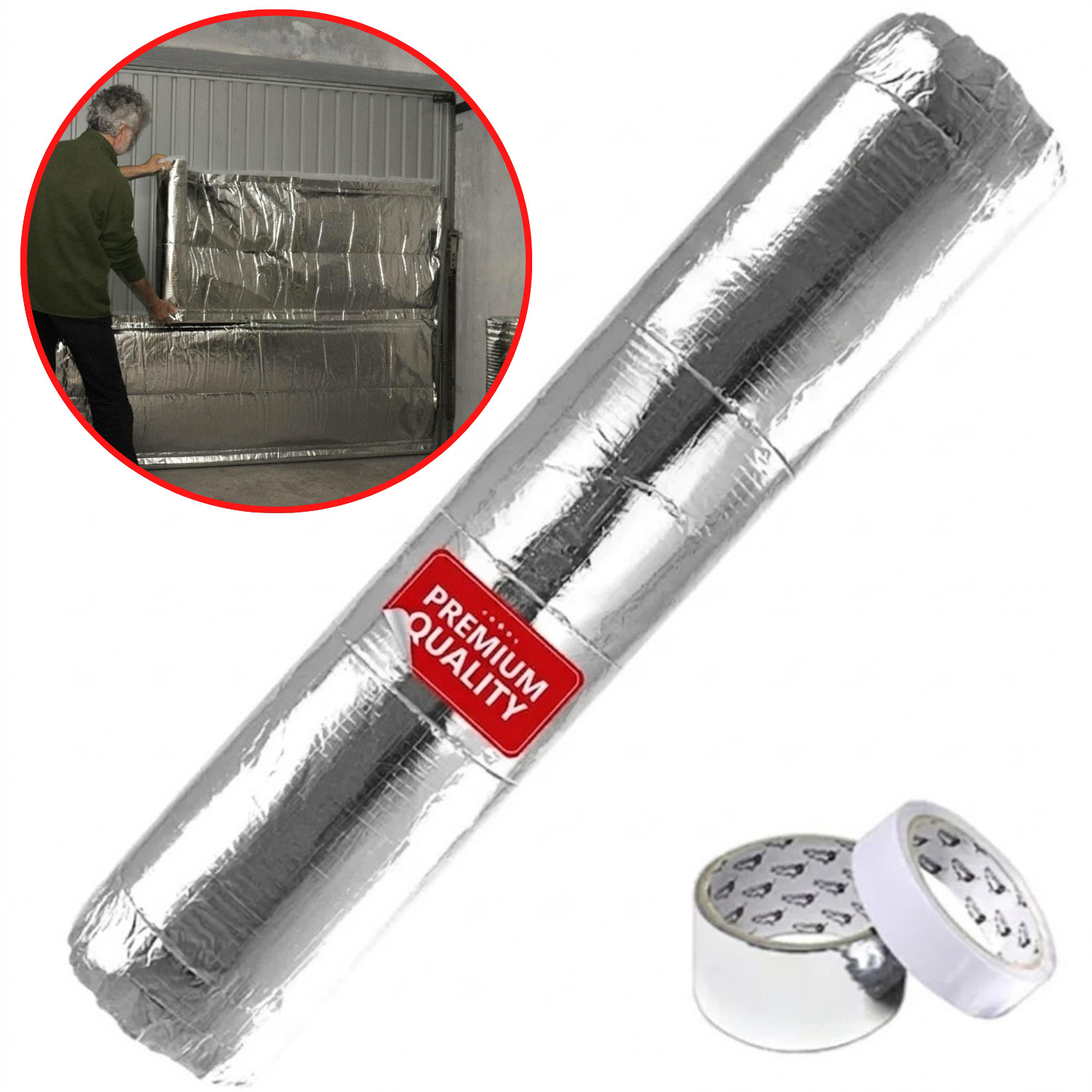 Isolant thermo-réflecteur 3 couches pour porte de garage 5,70m² : stoppez le froid et le gel