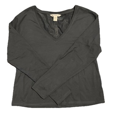 Athleta Essential Long Sleeve V-Neck Top Sage,Gray Sz Med Gym Work Out