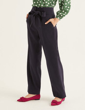 BODEN Ketton Wide Leg Trousers Pants size 8 Blue Belted