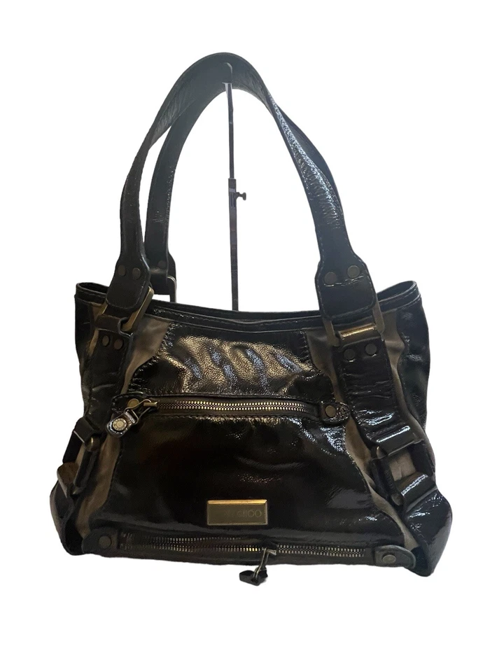 JIMMY CHOO Mahala 手提包 绿色漆皮绒面革 二手状况 — 第 4/4 张图片