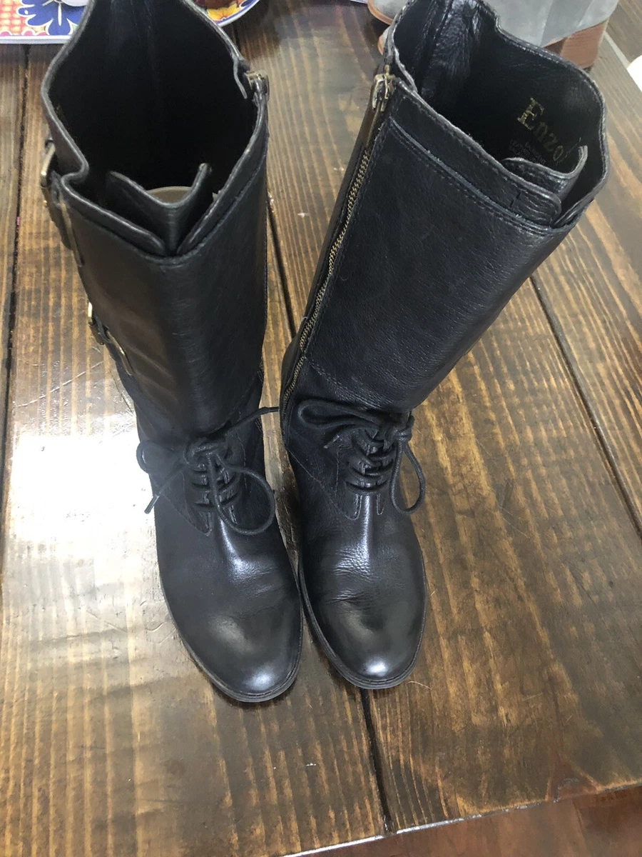 Enzo angiolini sales black leather boots