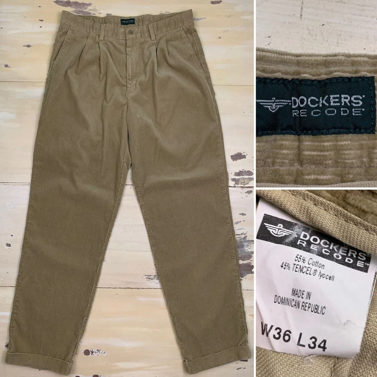 90'S Dockers Khakis Corduroy Pants, Men's, Size W34 cotton navy blue type Vintage Second Hand main image 1