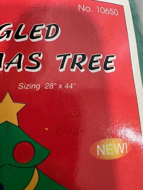 Angled Christmas Tree 3-D Flag 28 x 44 Vintage NOS - Image 3 of 4