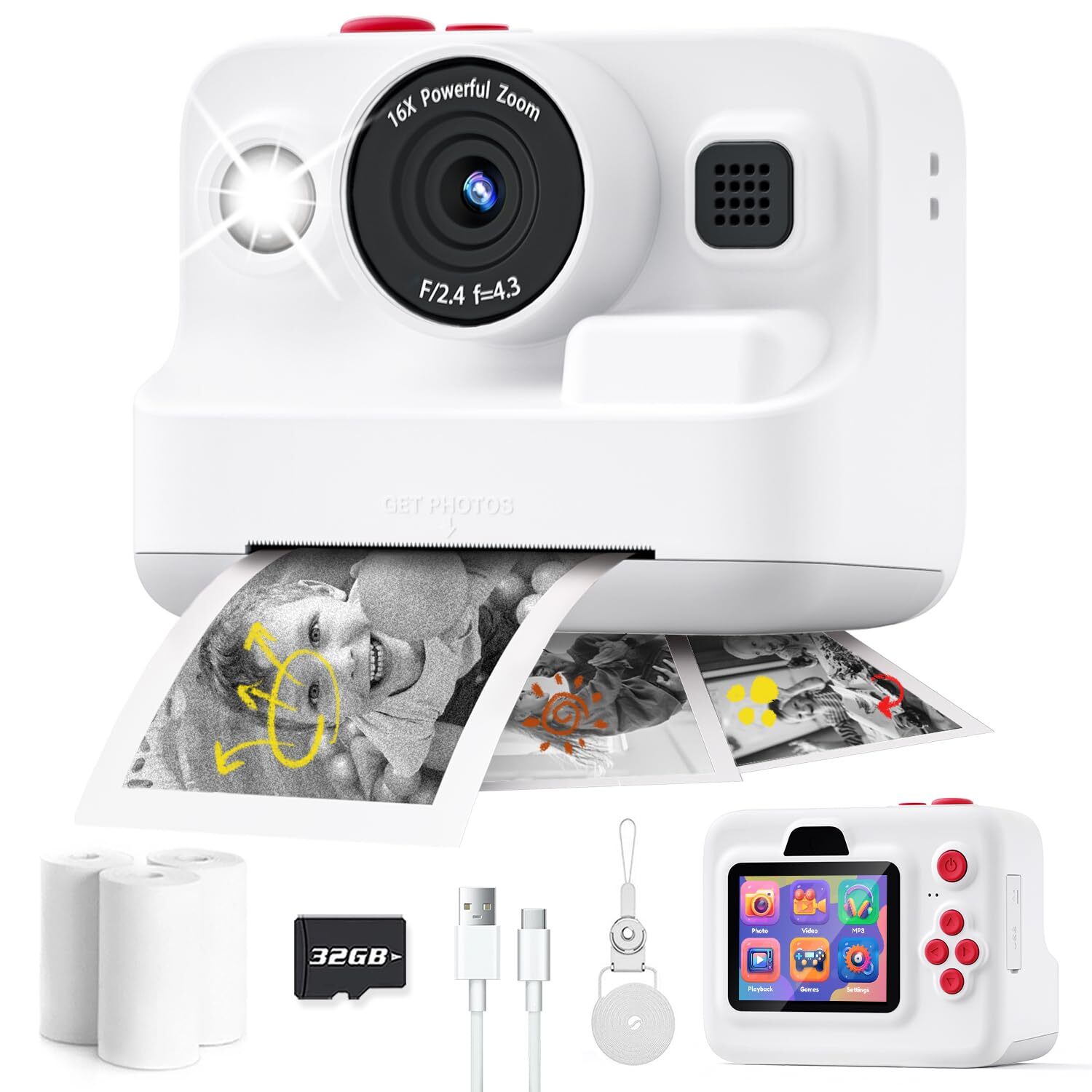 Dylanto 2.4 Inch Instant Print Camera for Kids with Instant Photo Feature