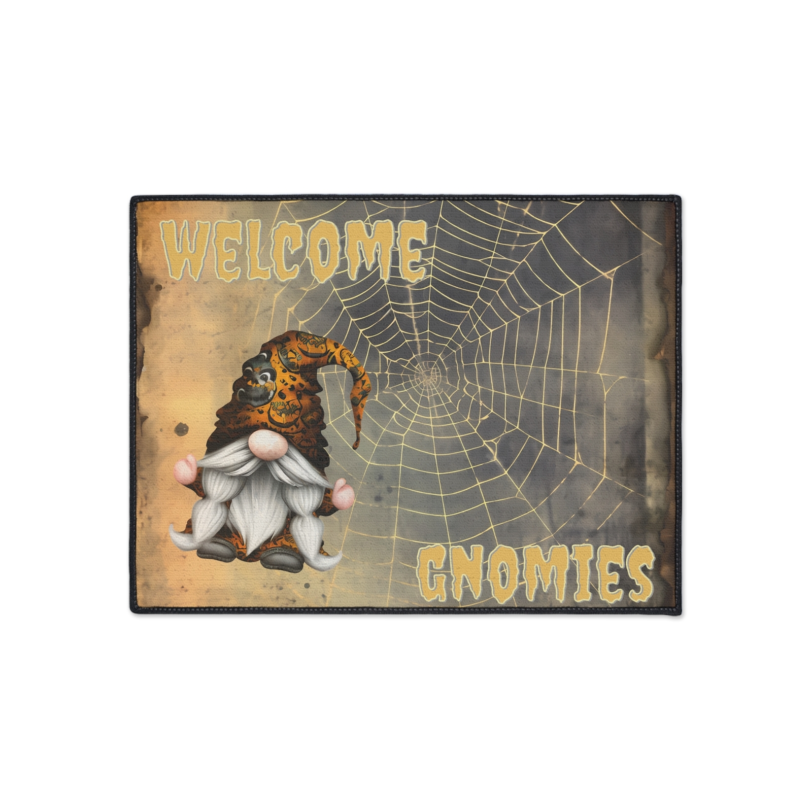 Gnome Halloween Heavy Duty Floor Mat Welcome Gnomies Rug Non-Slip Gnome Shoe Mat