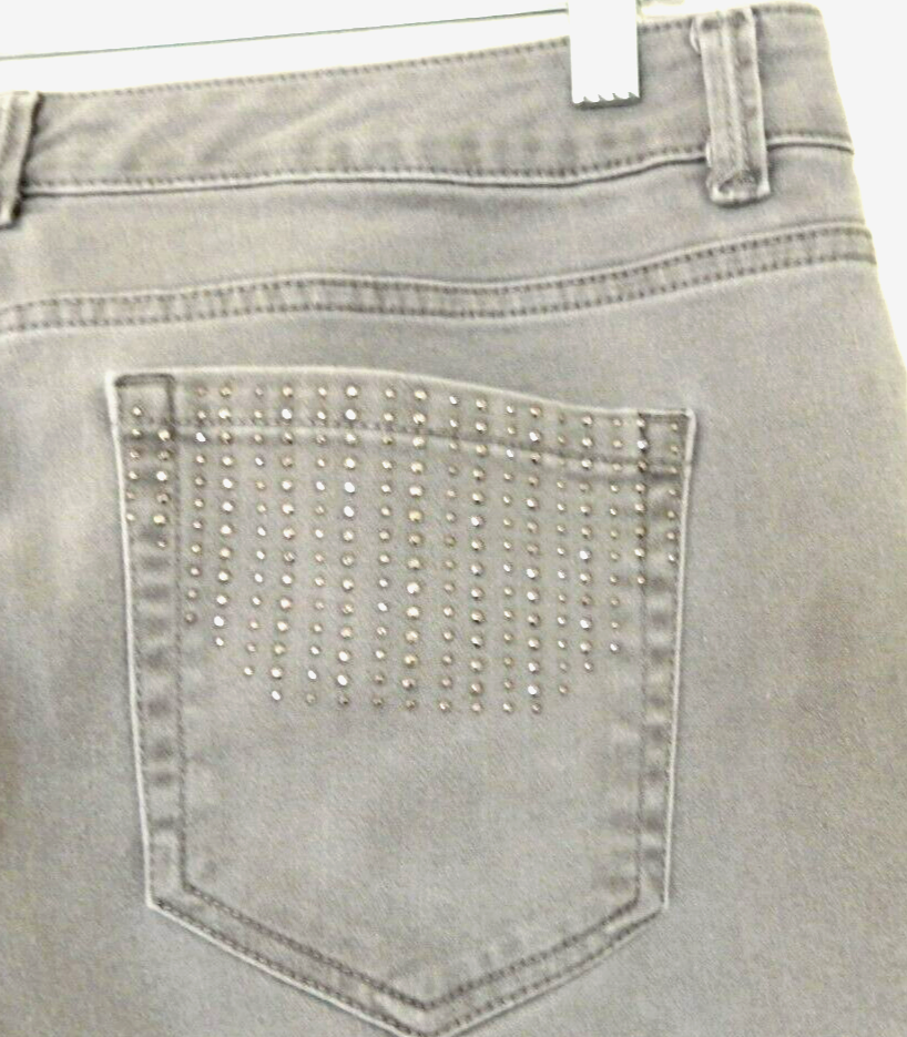Charter Club SOFT Brushed Denim Sparkle Stud Jeans-12, classy gray