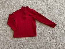 Chaps 1/4 zip youth boys cotton sweater, M(10-12), Red, Logo, EUC