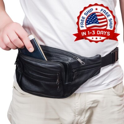 Rinonera Para Hombre Bolso La Cintura Carteras De Fanny Packs Bag Color  Negro US