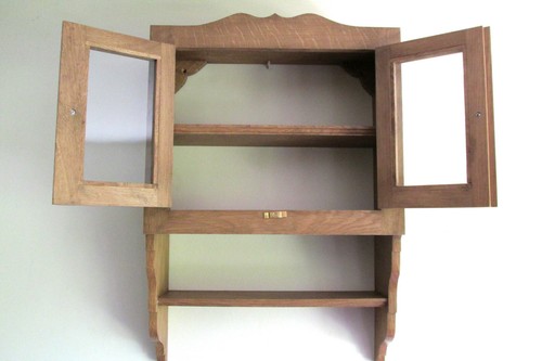 Solid Oak Handmade Wall Cabinet,Display Case,Ideal Present,Marrage,Birth,Retiree - Picture 10 of 11