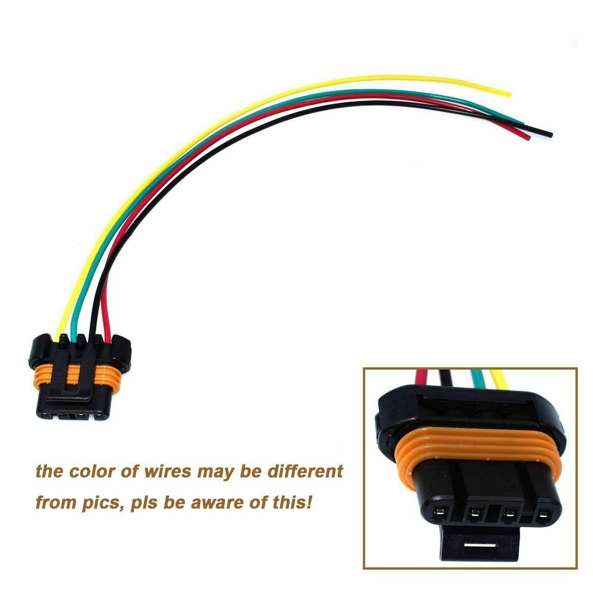 64021 Alternator Connector Plug Pigtail PT1136 | 4-Wire Harness For GM CS130D, AD230, AD244 Alternators | Fits Chevy Silverado, GMC Sierra, Hummer H2 & More