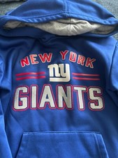 New York Giants Girls Small Blue Pullover Performance Hoodie Size NFL