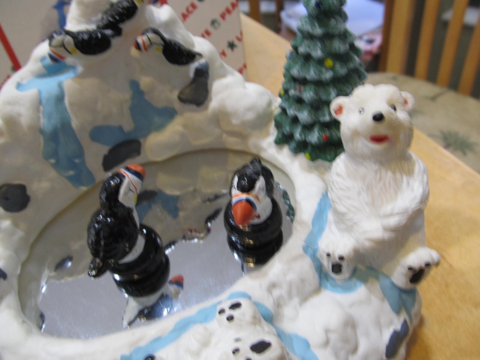 Vintage Iceskating Puffins on Pond House of Lloyd 1996 Batteries